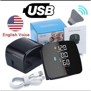 Bp USB Rechargeable Voice Digital Blood Pressure Monitor, Automatic Pulse Monitor, Blood Pressure Measuring Device With LED LCD Display