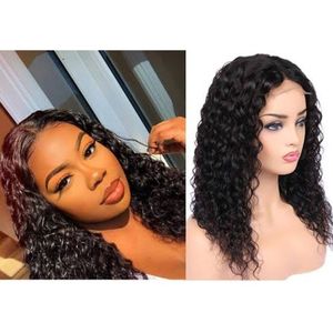 Waterwave Curly Wig With Part Closure-1b