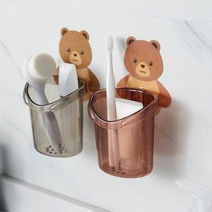 MULTIFUNCTIONAL CUTE BEAR TILE MOUNTED MINI STORAGE CONTAINER