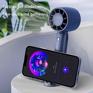 MATIHO Mini Desk Fan, Portable Handheld Fan with Silent Turbine Blades & Stand for Home/Office/Travel