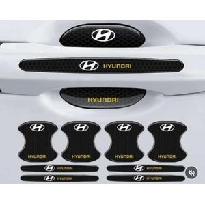 Hyundai Door Handle Sticker, Carbon Fiber Anti Scratches Car Door Cup Protection