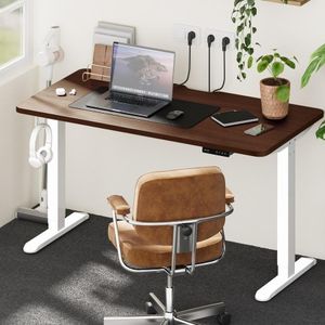 Modern Adjustable Height Electric Standing Desk(1.6mtr) Brown top