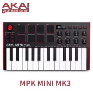 Original AKAI Professional MPK Mini MK3 - 25 Key USB MIDI Keyboard Controller With 8 Backlit Drum Pads, 8 Knobs Music Production Piano. Includes Free MPC Beats Software, Hybrid 3, Mini Grand and Velvet instruments Plugins, and over 1500 presets