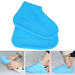 Natural Blue Reusable Waterproof Silicone Shoe Cover Anti-Slip Rain Shoe Protector – Size 44 (Fits EU 38–44)