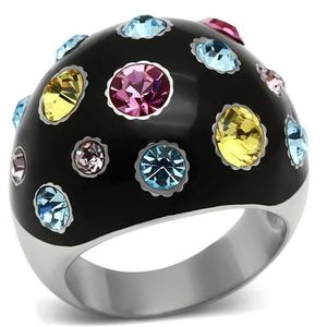 Stainless Steel Ring with Top Grade Crystals