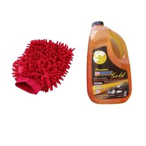 ABRO Gold car wash liquid 1.ltr & wash sponge
