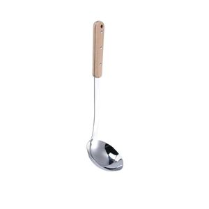 Household Kitchen White Wooden Slotted Spoon, Cooking Utensils