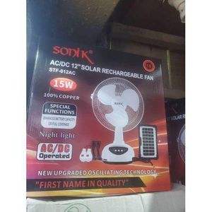 Sonik 14 inches Solar Rechargeable Oscillating Table Fan
