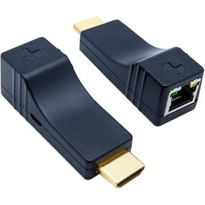 Mini HDMI Extender 1080p@60Hz Up to 330ft/100m, Over Single CAT5e/CAT6 Ethernet Cable, Plug and Play, No Latency, Supports HDCP EDID and POC Function, HDMI Transmitter and Receiver (HE-20)