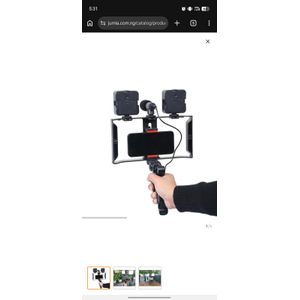 Professional Vlogging Kit with LED Light & Microphone – Smartphone Video Recording Rig