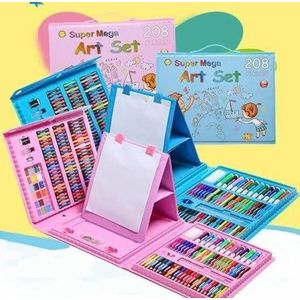 Kids Super Mega Color Art Set 208 PCs Crayon Drawing Sst