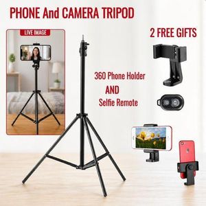 Phone And Camera Tripod Stand With 360 Holder Control and Bluetooth Selfie Remote