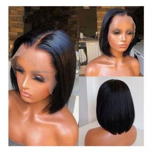 Hair Wig Bob Mid Part Full Frontal Wig 10" - Natural Colour