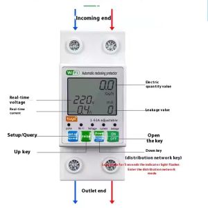 Tuya WiFi Smart Circuit Breaker - Automatic Over/Under Voltage Protector & Current Meter with LCD Screen