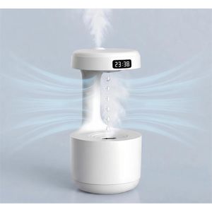 Beqqk 800ML Cool mist humidifier with clock,Anti-gravity humidifier,Water drop humidifier,Gifts for office, Birthday gift for home