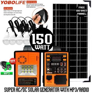 YOBOLIFE Very Reliable(150W)AC/DC Solar Kit, For Home & Office Mp3/Radio 100W Pannel (PLS VIEW PICTURES & READ PRODUCT DESCRIPTION)