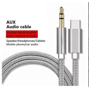Aux Type C USBC To 3.5mm Aùx Cable Android 3.5mm Jack Auxillary Audio Cord Adapter To Usbc Converter (Typecaux)