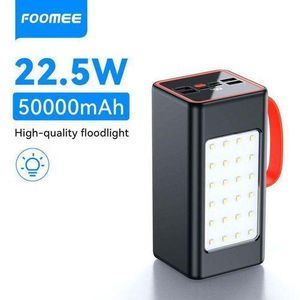 FOOMEE 50000mAh Power Bank with Light, 22.5W Fast Charging, 5 Output Ports, LED Display