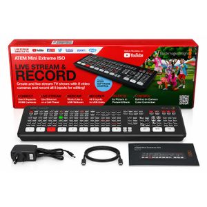 Advanced Blackmagic Design ATEM Mini Extreme ISO Professional Live Production Switcher – 8 HDMI Inputs – ISO Recording – Live Streaming