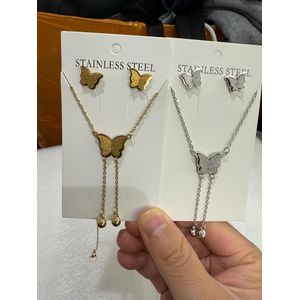 Butterfly set gold and silver for women