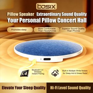 Basix Sleep Pillow Speaker Pillow Speaker with White Noise Timer Sleep Aid with Private Sleep Under Pillow Bluetooth Speaker for Peaceful Nights