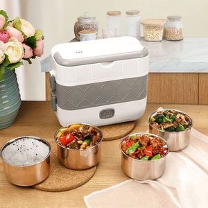 Electric Heating Lunch Box Stainless Steel Food Heater Container 300W 110V