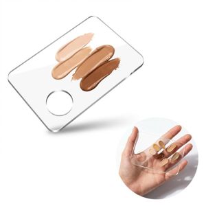 ShebSheb Acrylic Makeup Mixing Palette with Finger Hole, Clear Cosmetic Foundation and Pigment Blending Board, Reusable & Easy to Clean for Pro and Daily Use