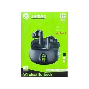 Jamax Max Buds 7 Wireless Earbuds – Super Loud Bass, Long Range, Touch Control, Fast Charging & Waterproof Earphones