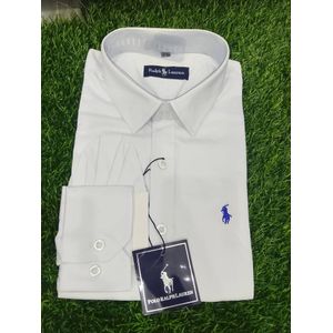 Quality Plain Stock Formal Long Sleeves Shirt: Pure White Office Shirts (Buttons Sleeves)