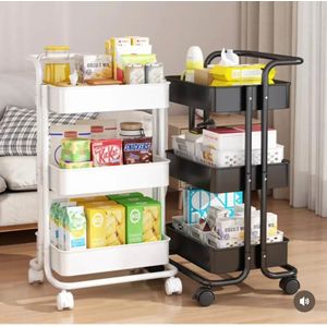 3 layers rolling utility cart 