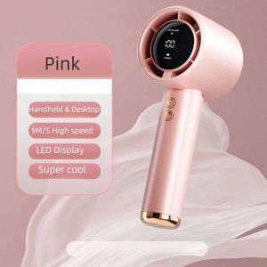 Handheld LED Fan Speed(1-100) Adjustable Turbo Mini Fan