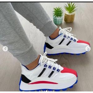 Men's Casual Sneakers – Stylish Sport Shoes for Men – White Black Red Blue