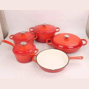 5pcs Cast Iron Enamel Pot, Pot Dutch Oven Pot Ga