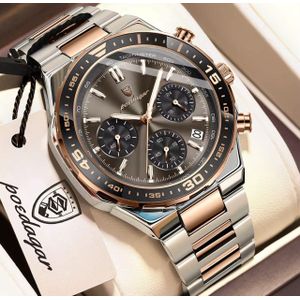 POEDAGAR  Luxury Mens Black Waterproof Bracelet strap Wristwatch