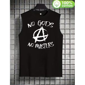 No God's No Master Crew Neck Tank Top-Black