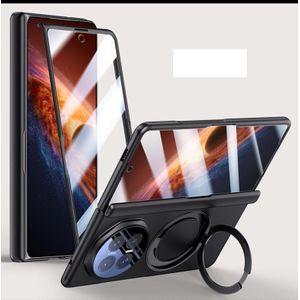  Hybrid PU Leather Kickstand + Hinge Cover + Screen Protector Case for Honor Magic V6
