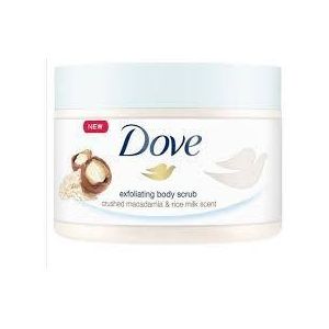 Dove  crushed macadamia & rice milk exfoliating body scrub