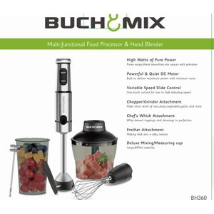 Buchymix BH360 4 in 1 Multi function Food Chopper With Turbo Stick Immersion Blender