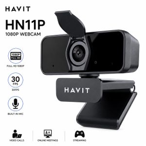 Havit Webcam for PC Laptop 1080P Streaming FULL HD Web Cam for PC, MACbook, Laptop, Plug and Play USB Camera HN11P