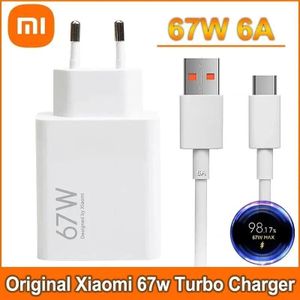 XIAOMI 67W HyperCharge Combo Fast Charger for Mi 17 15 14 13 12 12t 12s Pro Lite Compatible 67W Redmi Note K60 K50 12 11 Pro Plus Black Shark 3 4 5 Poco X5 F4 X4 Gt Mi Turbo 6ft 6A USB Type C Cable