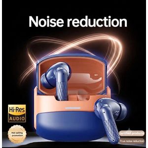 True Wireless Earbuds – Active Noise Cancellation (ANC) Bluetooth 5.4 Headphones with HiFi HD Stereo, 20H Ultra-Long Standby Battery, Dual-Mode Switching, and Fingerprint Touch Control - Blue 