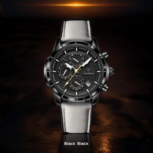 POEDAGAR Men's Quartz Leather Wristwatch Water Proof Wrist Watches For Men