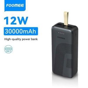FOOMEE 30000mAh, 12W Fast Charging Power Bank with built-in strap and Light Indicator