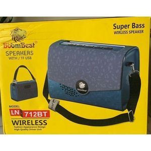 BoomBest LN-712BT Portable Super Bass Wireless Speaker with Shoulder Strap – Deep Sound, FM Radio, USB/TF Support