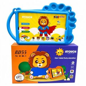 Atouch  Kids Tablets 7- Inch - Android Educational Learning Tablet With Protective Shockproof Case, Wifi, Camera & Parental Control ( Blue )
