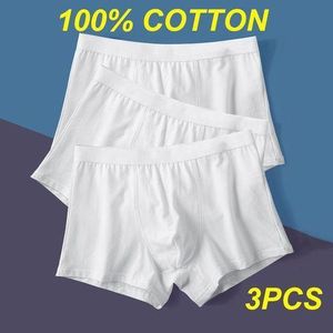 3 pieces Man White Boxers 100% Cotton