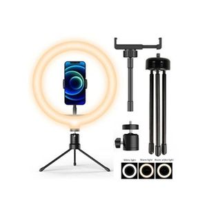 10-Inch Dimmable LED Ring Light with Tripod Stand – 3 Light Modes, Adjustable Brightness, USB Powered, for Makeup, Selfie, Live Streaming