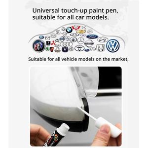 Car Touch-Up Paint Pen, Universal DIY Pen for Minor Scratch Repair, Anti-Rust Restorer for Auto Surface Scrapes, White, Black and Silver Available