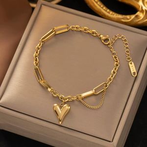 Bold Stainless Steel Non-tarnish Bracelet With Free Box Chain Bracelet for ladies 