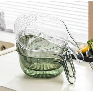 Foodsaver 2-in-1 Transparent Glass Colander & Strainer Bowl with Handles – Fruit, Vegetable & Food Washing Draining Bowl